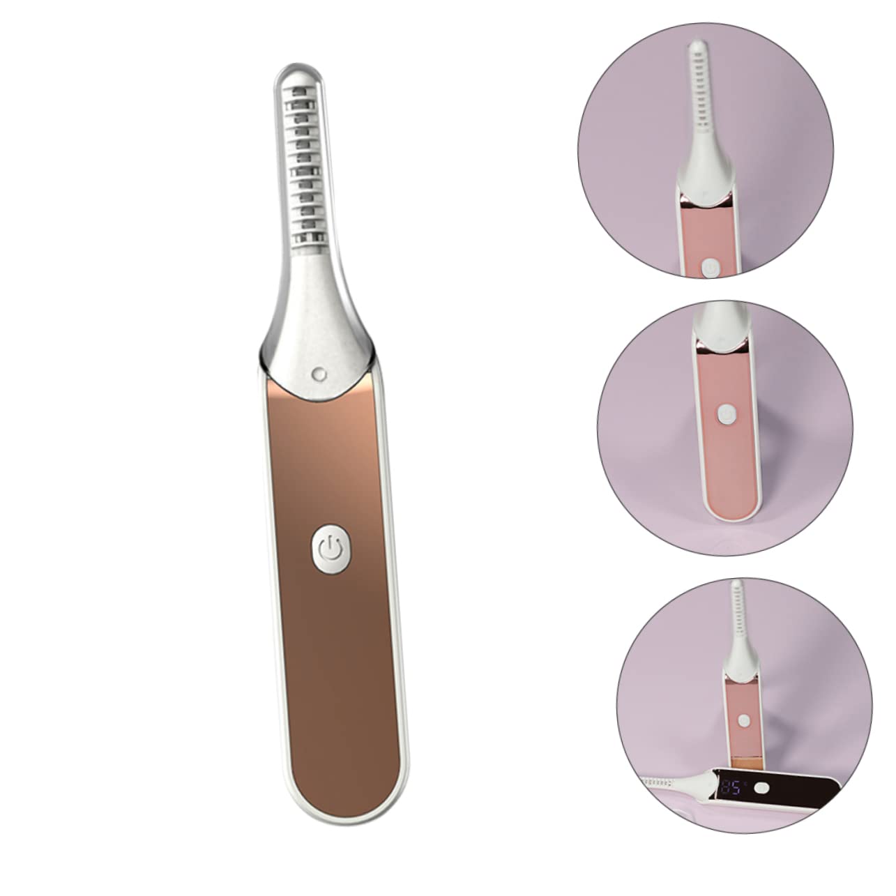 DOITOOL 2piezas Rizador De Pestañas Eléctrico Calentado Curler Portátil Para Mujeres Herramienta De Maquillaje De Rápido Calentamiento Diseño Ligero y De Usar