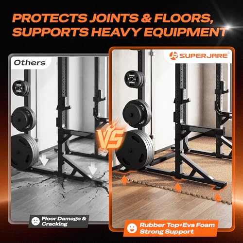 Image of SUPERJARE 0.56'' Thick 24 Sq Ft Rubber Top Gym Flooring for Home Gym