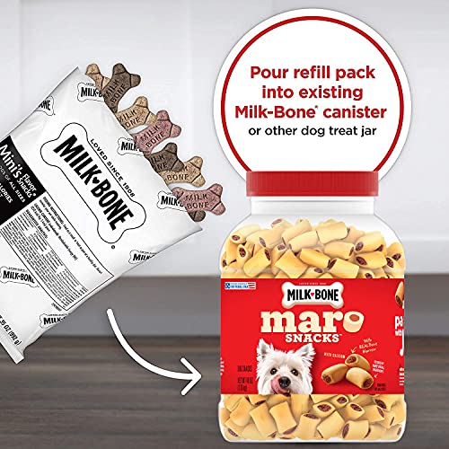 MilkBone MaroSnacks Dog Treats, Beef, 40 Ounce + Refill Bundle Elgin