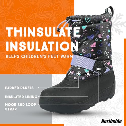 Image of Northside Frosty Insulated Winter Snow Boots for Girls and Boys with Rugged, Water Resistant Nylon Upper, Quick-Drying Lining, Removable EVA Insole, and Durable TPR Outsole