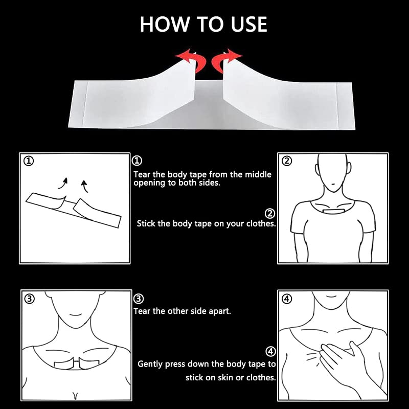 Image of Women Fashion tape Strong and Clear Tape Double Sided Tape One-off Body Clothing Bra Strip for Skin and Clothes Dress Sweatproof Transparent Clear 36 PCS