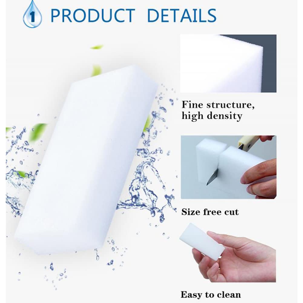 100 Pack Melamine Sponge Foam Cleaning Pads Multi-Functional