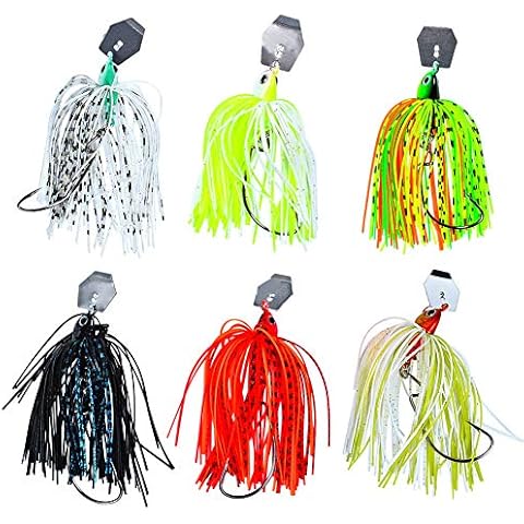 NXDHPLIENG Spinnerbait,Fishing Lure/Buzzbait/Chatter Bait Wobbler Isca Artificial Rubber Skirt Sequins Chatterbait Cover