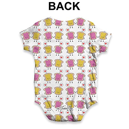TWISTED ENVY All-Over Print Baby Bodysuit Peanut Butter Jelly Love Repeat2