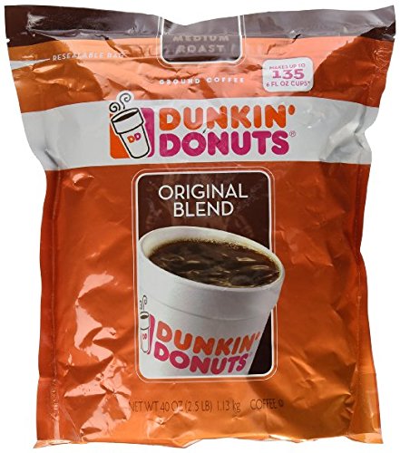 Dunkin' Donuts Original Medium Roast Blend Coffee, 3Pack (40oz Each) Rewld