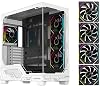 DIYPC IDX2-Ultra-ARGB Black Dual USB3.01 x Type C Tempered Glass ATX Gaming Computer Case wDual Tempered Glass Panel and 3 x ARGB PWM Fans Pre-Installed