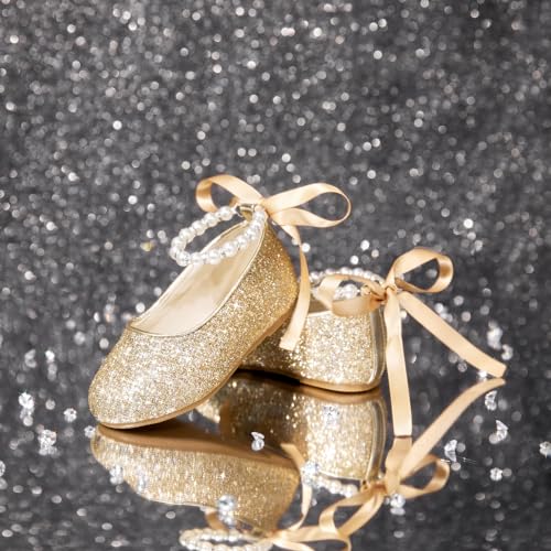 Image of Felix & Flora Girls Toddler Little Ballet Shoes - Flower Girls Mary Jane Flats Dress Shoes Party Wedding