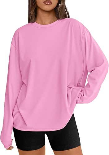 Trendy Queen Womens Oversized Long Sleeve T Shirts 2025 Basic Crewneck Tee Fall Tops Casual Workout Y2K Clothes