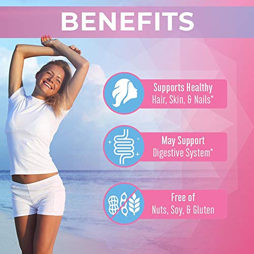 MaryRuth Organics Probiotic, Collagen, 1 Month Supply, Collagen Pills, Collagen & Probiotic Capsule for Hair Skin & Nails, Biotin for Adults, Vegan, Non-GMO, Gluten Free, 60 Count - Image 3