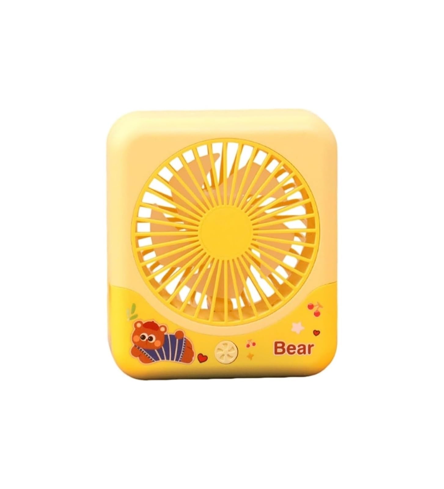 FGJsfhrDTU Portable Fan, 3 Adjustable Airflows Speeds Cartoon for Small Space for Dorm Room and Offices(Yellow)