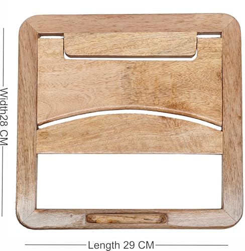 Image of Laptop Stand Universal Heat Dissipation Desktop Foldable Laptop Stand Wooden Notebook Stand Holder with 180 Degree Multiple-Angle Support for MacBook Asus HP Sony 11 x 11.5 inche Natural