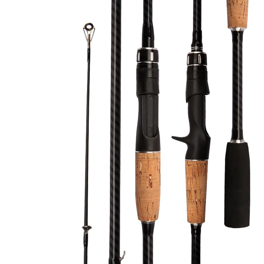 CañAs De Pescar Caña de pescar de fibra de carbono ML, 2 secciones, caña for spinning/casting, 1,65 m/1,8 m, peso del cebo: 8-25 g, con anillo guía de cerámica, caña for jigging CañA De Pescar(Casting