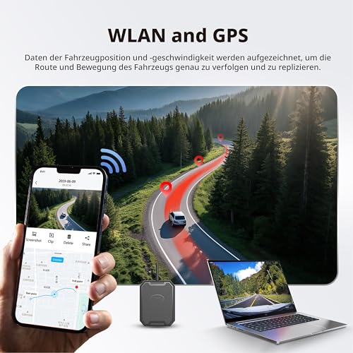 Hikvision Dashcam Auto Vorne Hinten, 4K+1080P Dash Cam mit GPS WiFi, 2,45' IPS-Touch Screen mit 64GB...