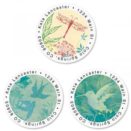 Nature Song Round Return Address Labels (3 Designs) - Set of 144 1-1/2