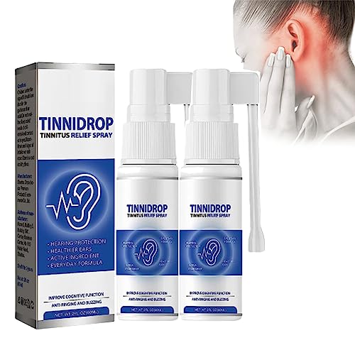 Tinnidrop Spray de soulagement des acouphènes, soulagement des acouphènes pour les oreilles qui bourdonnent - Spray de soulagement, améliore efficacement l'audition et soulage l'inconfort (2pcs)