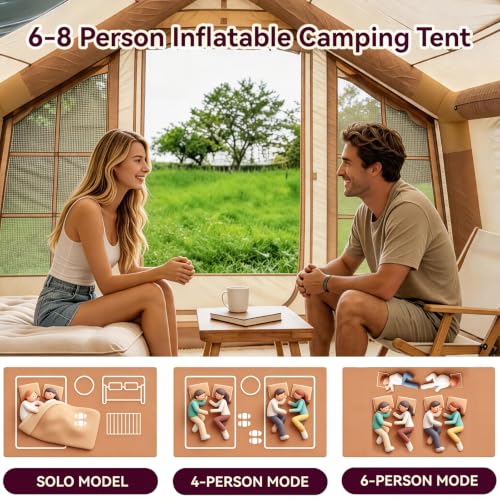 9.8x8.7ft Heightened Inflatable Glamping Tent, Stove Jack - Image 2