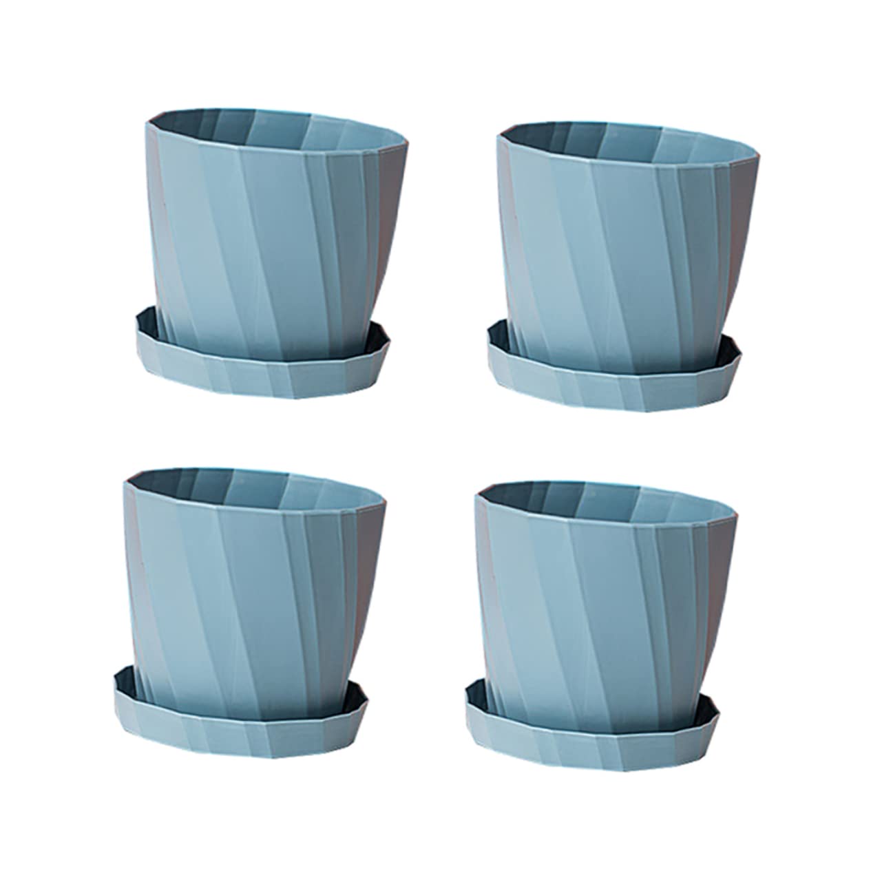Pot de fleurs plastique BESPORTBLE lot de 4 pièces légères avec plateau étanche
