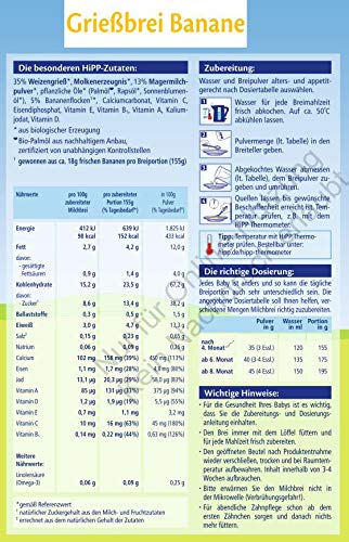 Hipp Bio Melkpap Mix, 4 soorten: Kindergrit, Fijne vruchten, Banaan en vruchtenyoghurt (4 x 450 g) - Image 4