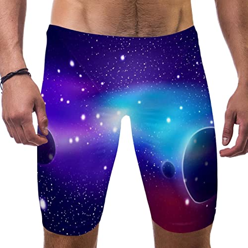 Pantalones de baño morados tipo bóxer para hombre Starry Sky Purple