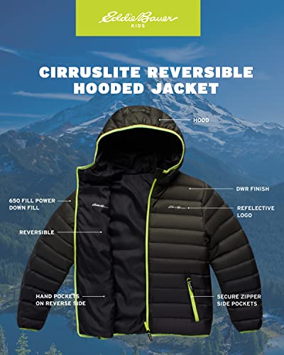 Image of Eddie Bauer Kids' Reversible Jacket - Weather Resistant Quilted Down Coat for Boys and Girls (3-20)