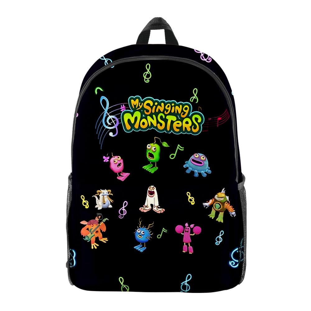 Mochila escolar infantil My Singing Monsters con estampado animado impermeable 3