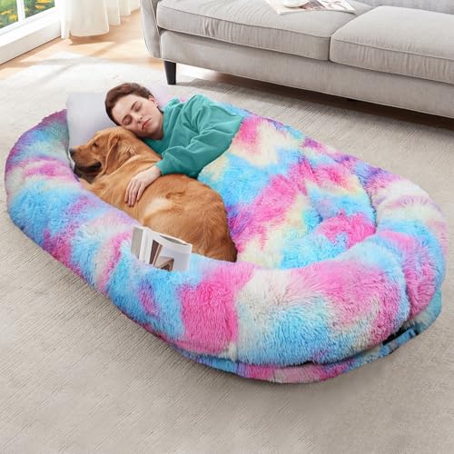 YAEM Human Dog Bed, 71x45 Rainbow Lounge Bed