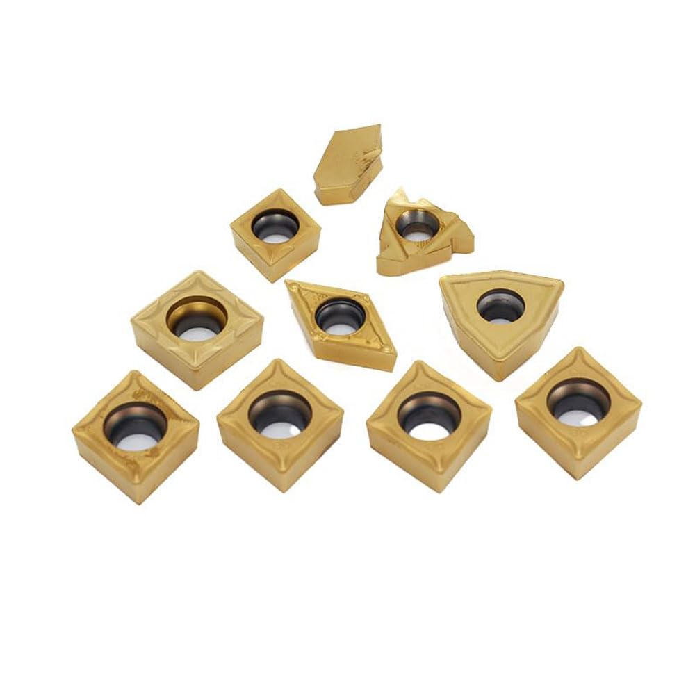 OSCARBIDE Carbide Turning Inserts 10 Pack CCMT09T304 CCMT120408 for Lathe Turning Tool Holders