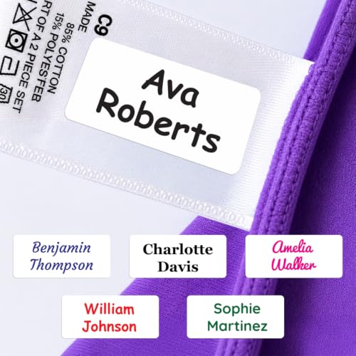 60 Personalised Stick on Name Labels for Clothes No Iron Just Peel