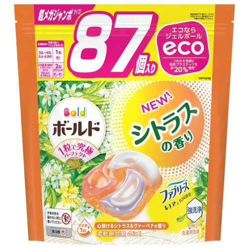 P&G ジャパン ボールド ジェルボール 4in1 シトラス&ヴァーベナ 詰替 87個のサムネイル