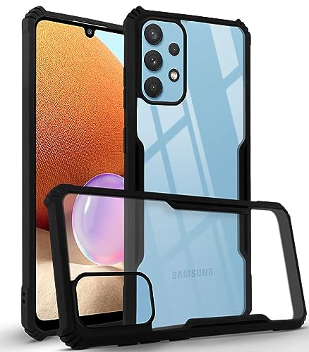 Image of Jkobi Back Cover Case for Samsung Galaxy A32 4G (Shockproof with Polycarbonate Clear Panel | Professional Black)