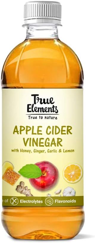 True Elements Apple Cider Vinegar With Lemon, Ginger, Honey And Garlic Brown