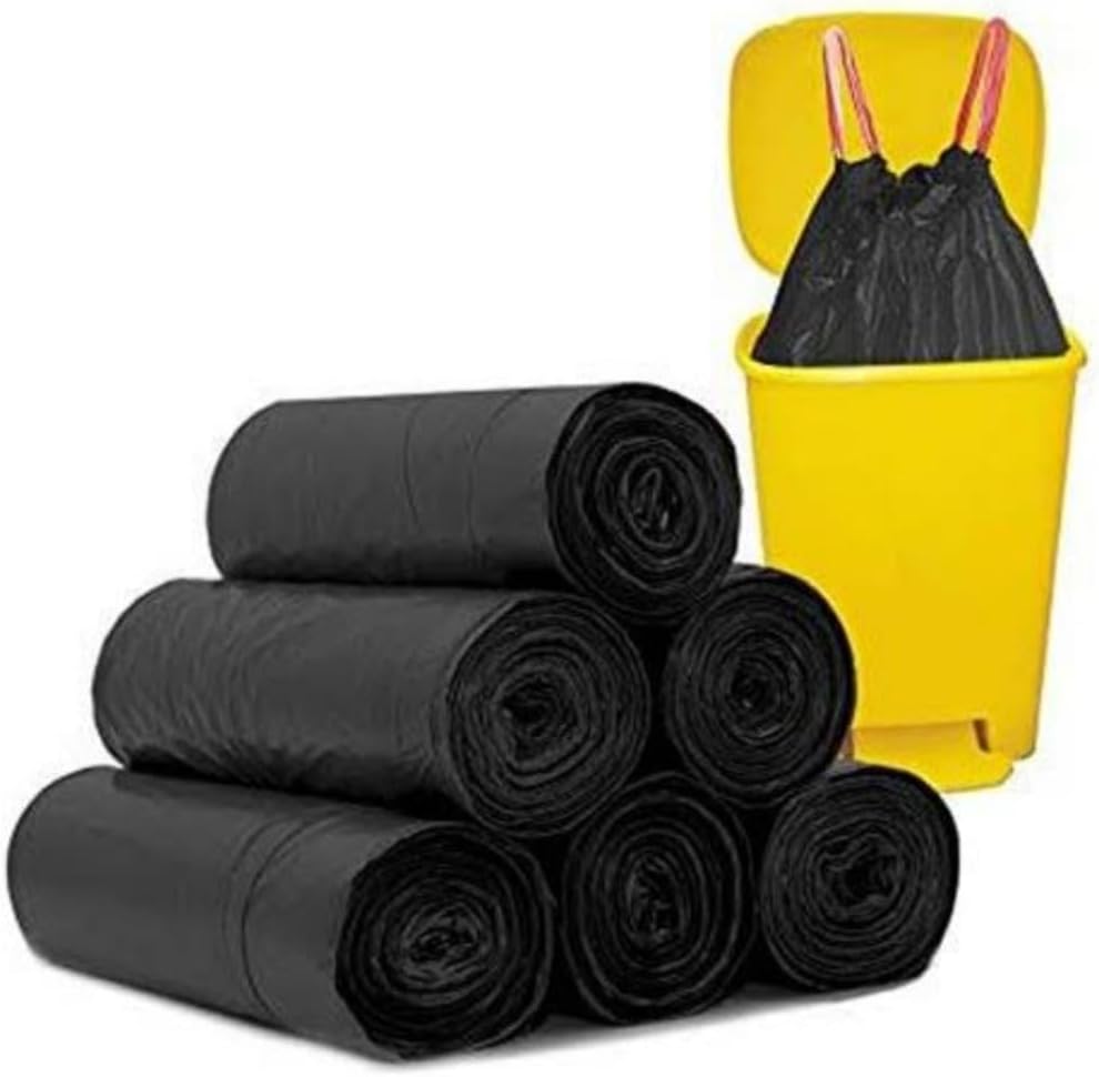 Garbage Bags Medium for Kitchen, Office, Home - Daily Use |19 x 21 inches Black, Dry & Wet waste | 30 bags roll (Pack of 6)