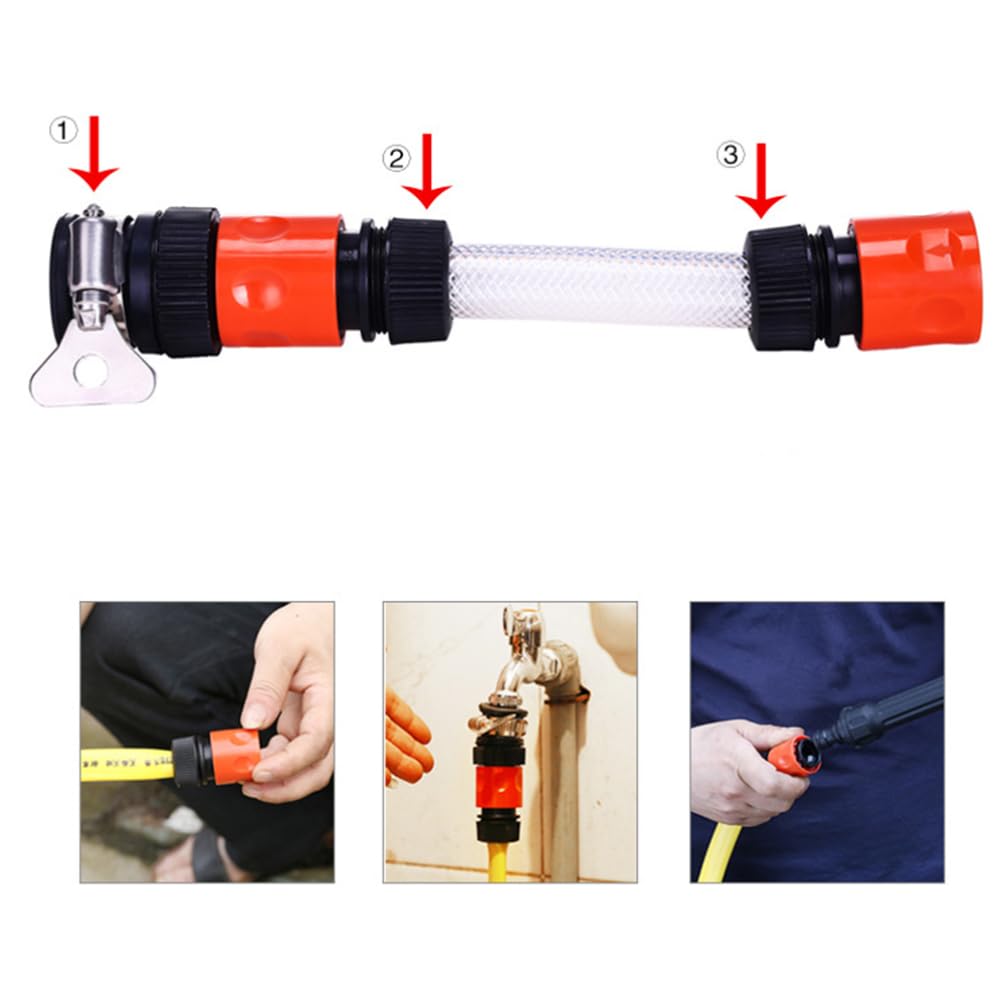 ULTECHNOVO Brosse Rotative pour Nettoyage Voiture Brosse Lavage Ronde Pulvérisation Eau Automatique Nettoyage Rapide sans Électricité