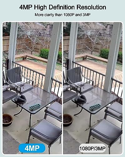 Wireless Outdoor Solar Security Cameras - 4MP FHD Home Security System with Integrated Solar Panel