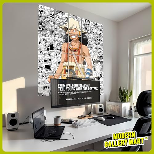 Image of MODERN GALLERY MART Pack of 20 One Piece Usopp Manga Poster | A4 Size Anime Wall Art (8.3 x 11.7 inch) | Manga Posters with Glue Dots | Anime Poster for Bedroom, Living Room, Office