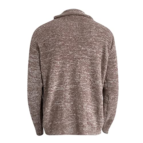 RTRDE Mens Dress Sweater Casual Long Sleeve Shawl Collar Buttons Down Cable Knit Cardigan Sweater Mens, XXL-5XL2