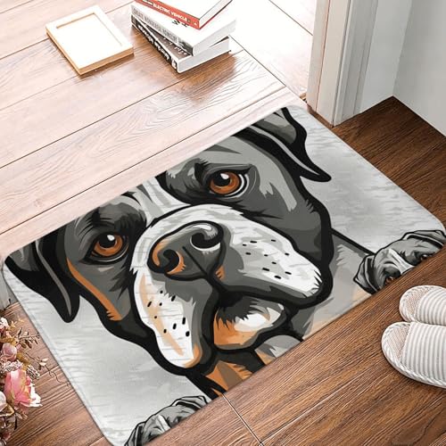 Fußmatte für drinnen und draußen, rutschfeste Bodenmatte, Motiv: amerikanische Bulldogge, Eingangsteppich, Veranda, Waschküche, Badezimmer, Schlafzimmer, Teppich, 40,6 x 61 cm