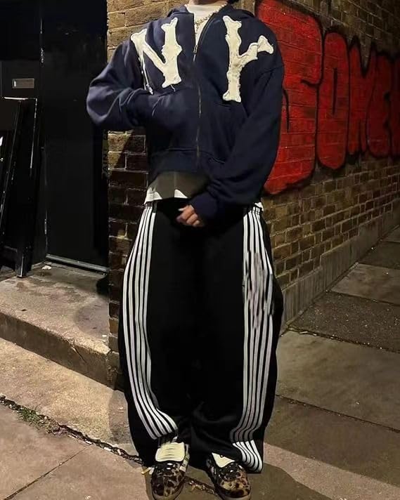 Unisex Letter Embroidery Trendy Hoodies Zip Up Graphic Hoodies Overszie Y2K Hip Hop Streetwear Harajuku Fashion3