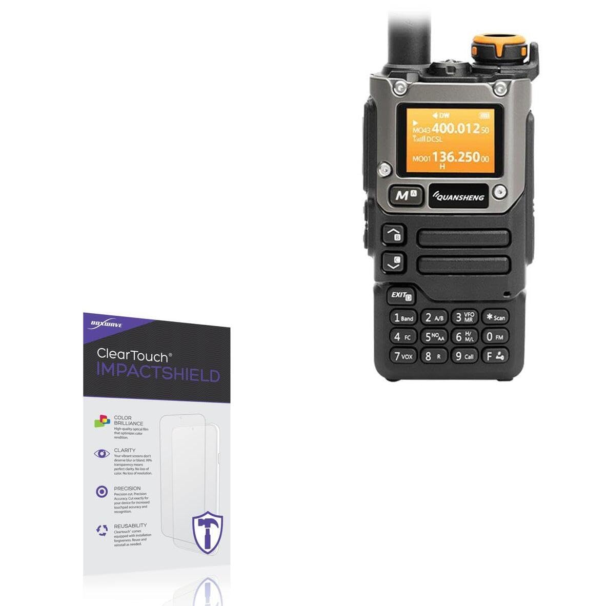 BoxWaveScreen Protector Compatible with Quangsheng UV-K5 - ClearTouch ImpactShield (2-Pack), Impenetrable Screen Protector Flexible Film