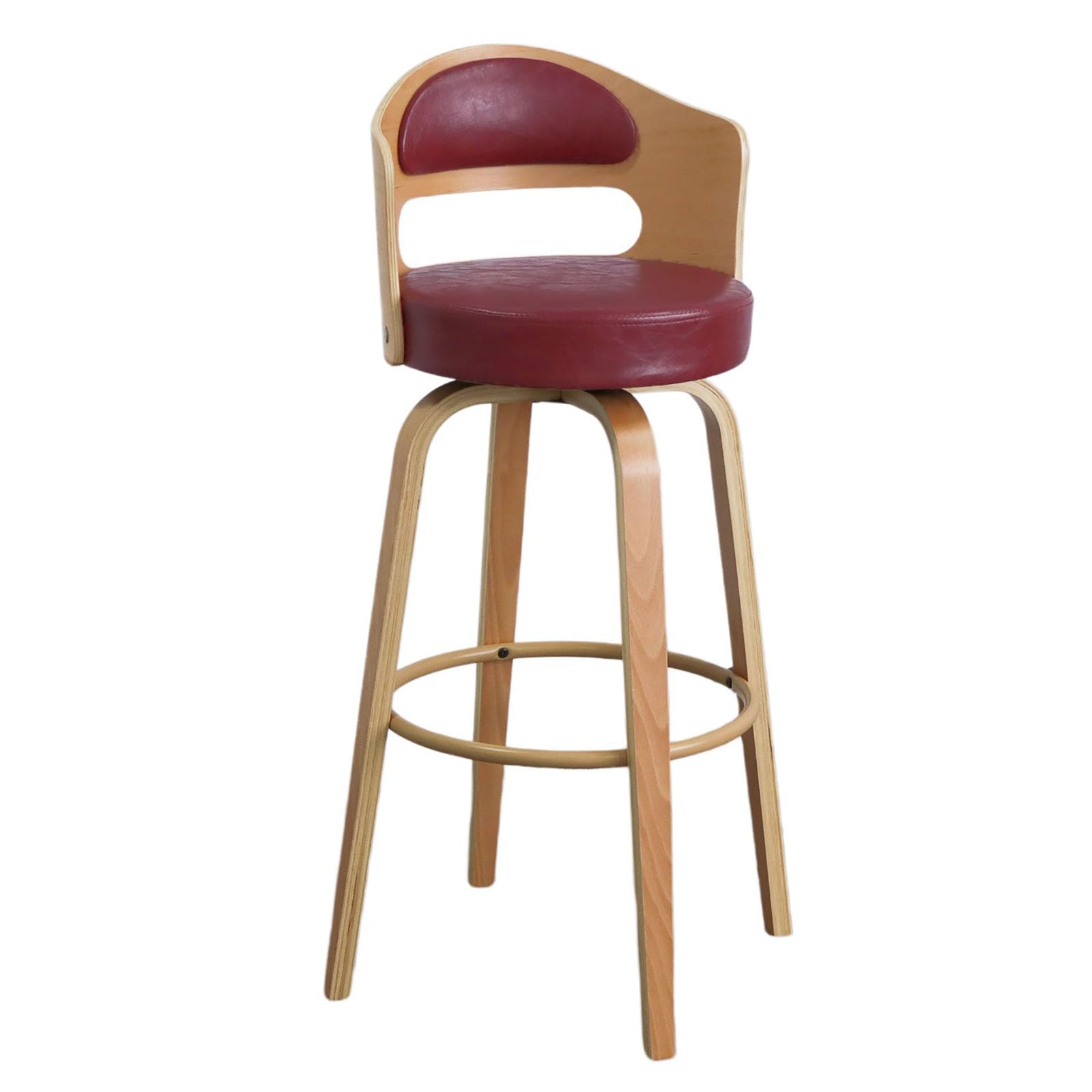 Sgabelli Da Bar Ad Altezza Bancone,Sgabelli Da Bar in Pelle (Wood-red,80cm)