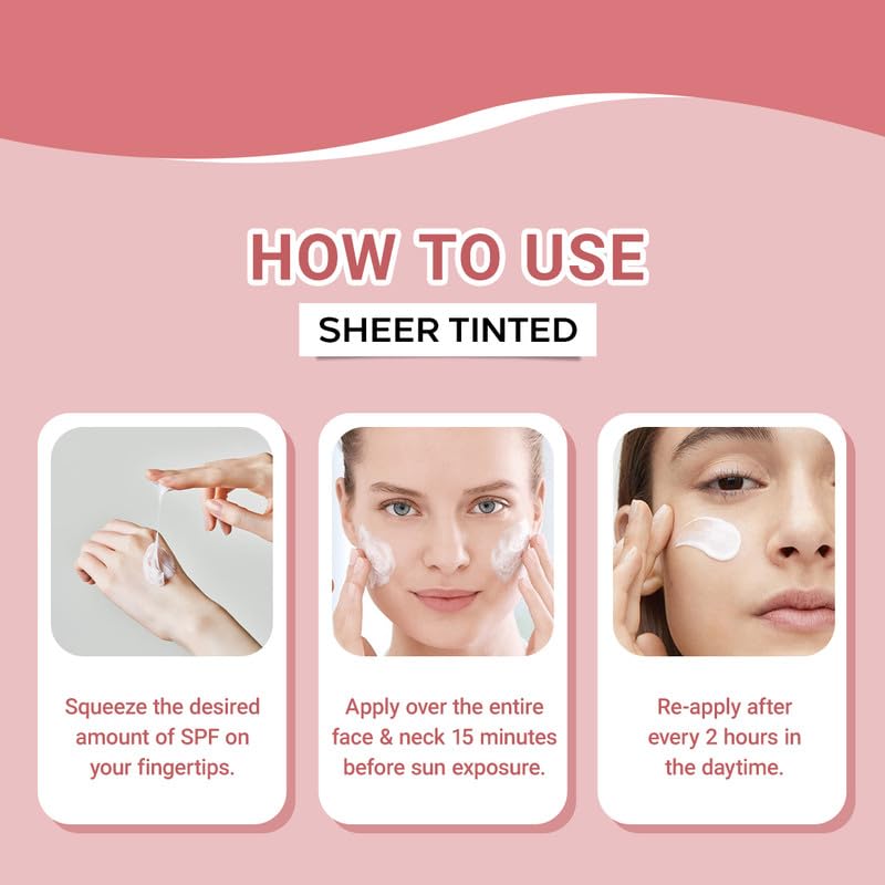 Image of AVEIL Sheer Tinted Sunscreen SPF 50 PA +++ | 50 ml | UVA, UVB & Blue Light Protection | No White Cast | For All Skin Types | Water & Sweat Resistant | Hydrating Sunscreen | Sun-Safe Skin | Pack of 1