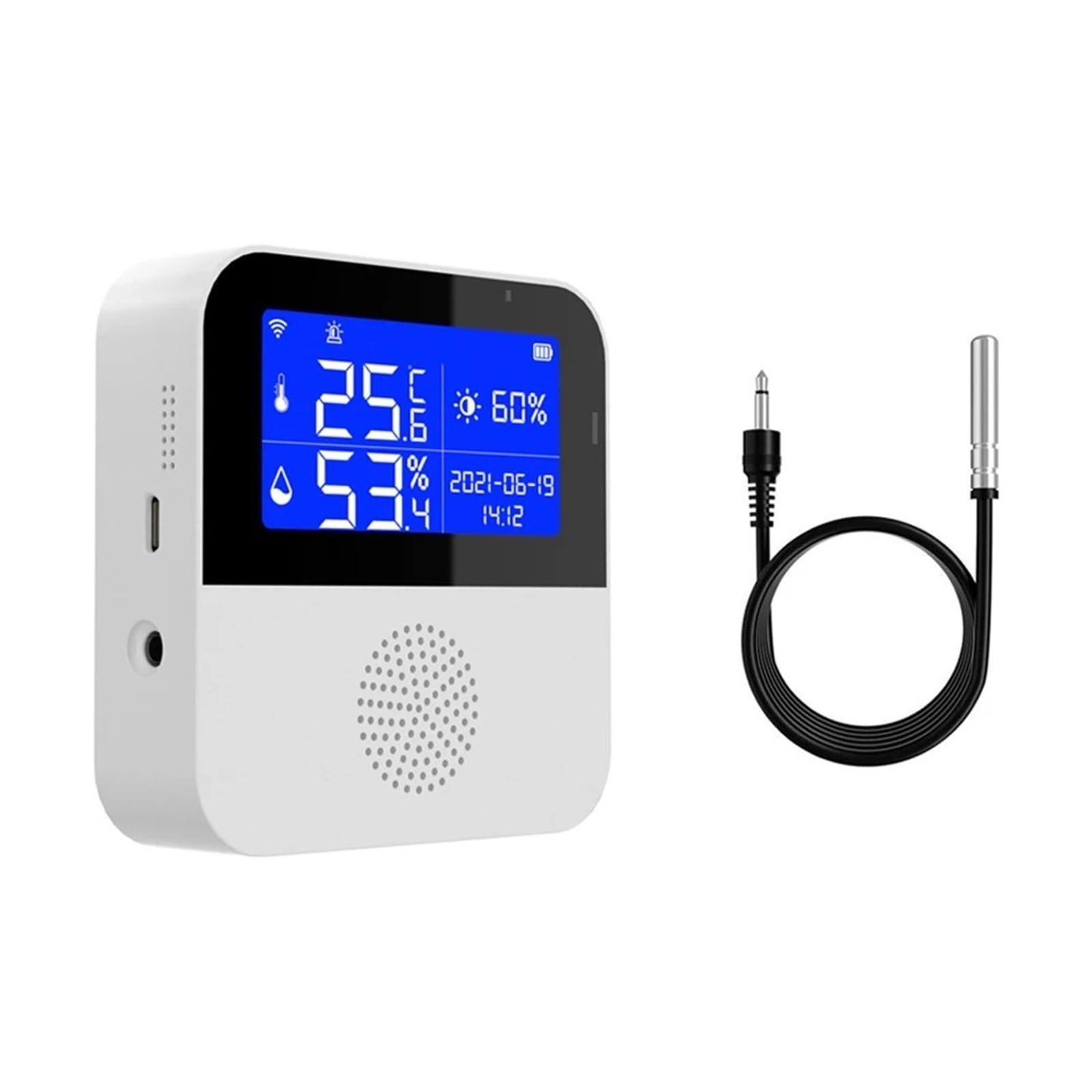 Thermohygromètre Tuya – Capteur De Température Et D'humidité WiFi, avec Sonde De Thermomètre Externe, Affichage LCD, Hygromètre D'intérieur, Application Smart Life