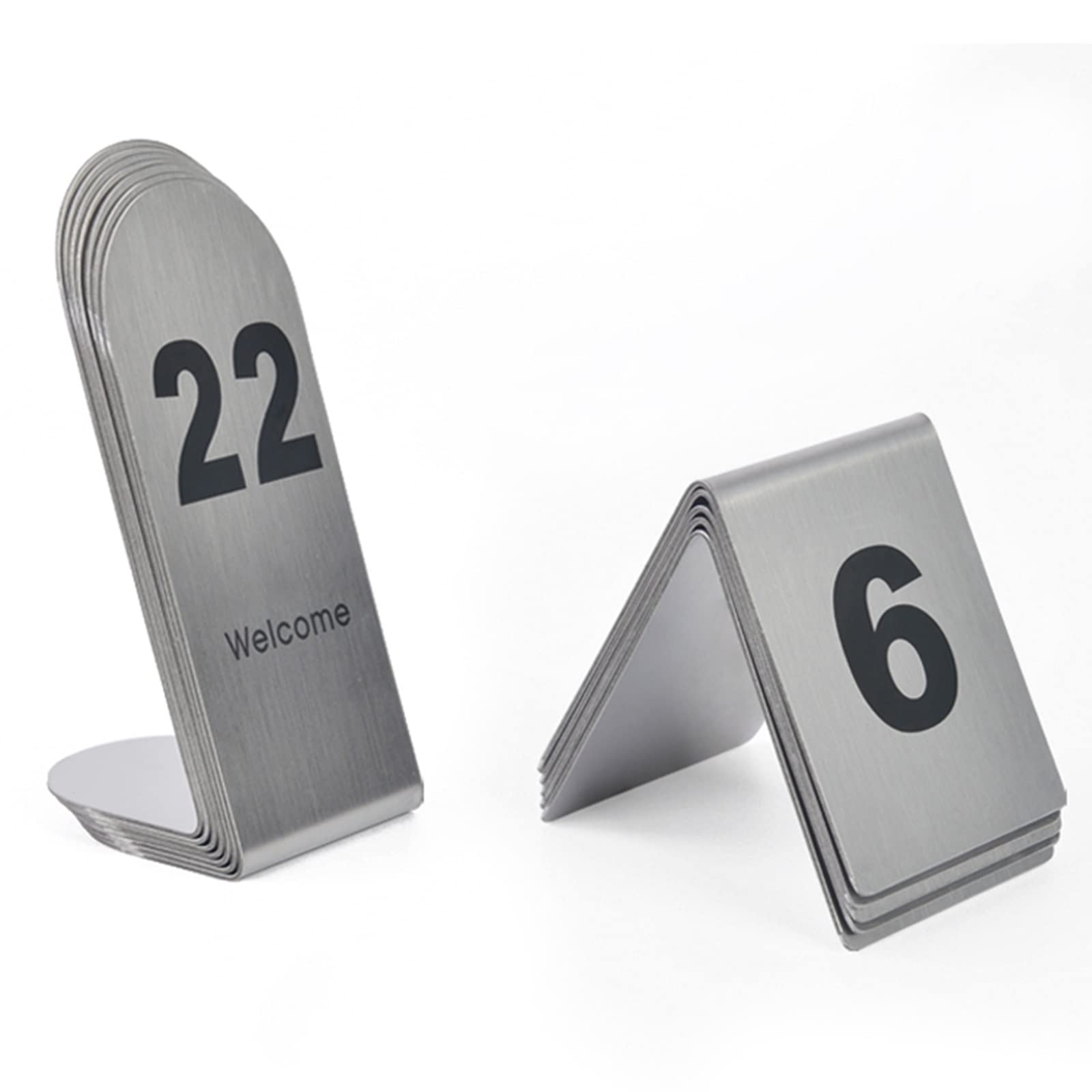 V3VOGUE Stainless Steel Table Numbers Signs Plates - Widely Used in Restaurants, Bars, Parties, Weddings Table Number Cards, Easy to Clean/Cycle Used, Digital 1 to 25/50/100