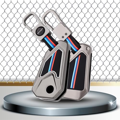 Image of KEYCEPT Metal Alloy Key Cover for Compatible for Universal Bike Hero, RE, Bajaj, TVS, Yamaha, Meteor, Honda, Jawa Bikes flip Key with Keychain (Short Keychain)