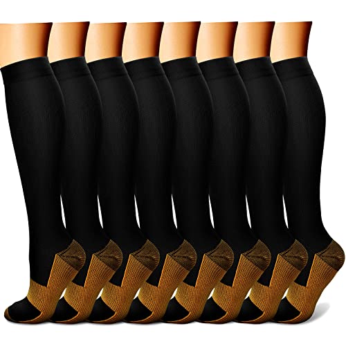 [$16.14] CHARMKING Compression Socks for Women & Men Circulation (8 Pairs) 15-20 mmHg is Best Support for Athletic Running,Cycling