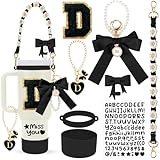 HAIREASON Stanley Cup Accessories Set,8Pcs Cup Accessories Including Straw Topper,Boot,Cup Charm,Stickers and Other Accessories,Suitable Accessories for Stanley (Black D)