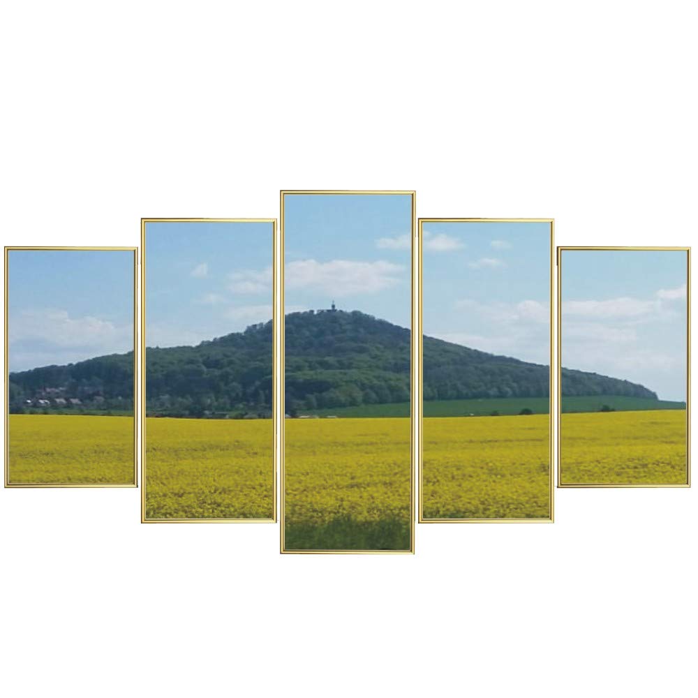 Polyptychon Alurahmen Gold glänzend 132 x 72 cm für Malen nach Zahlen | Fertig montiert, mit Rückwand, ideal für Malen nach Zahlen Bilder z.B. von Schipper, ohne Glas