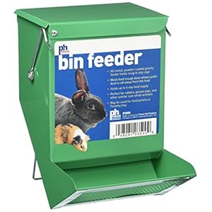 Prevue Pet Products Green Metal Small Animal Bin Feeder 3500, 7 1/8 x 3 7/8″