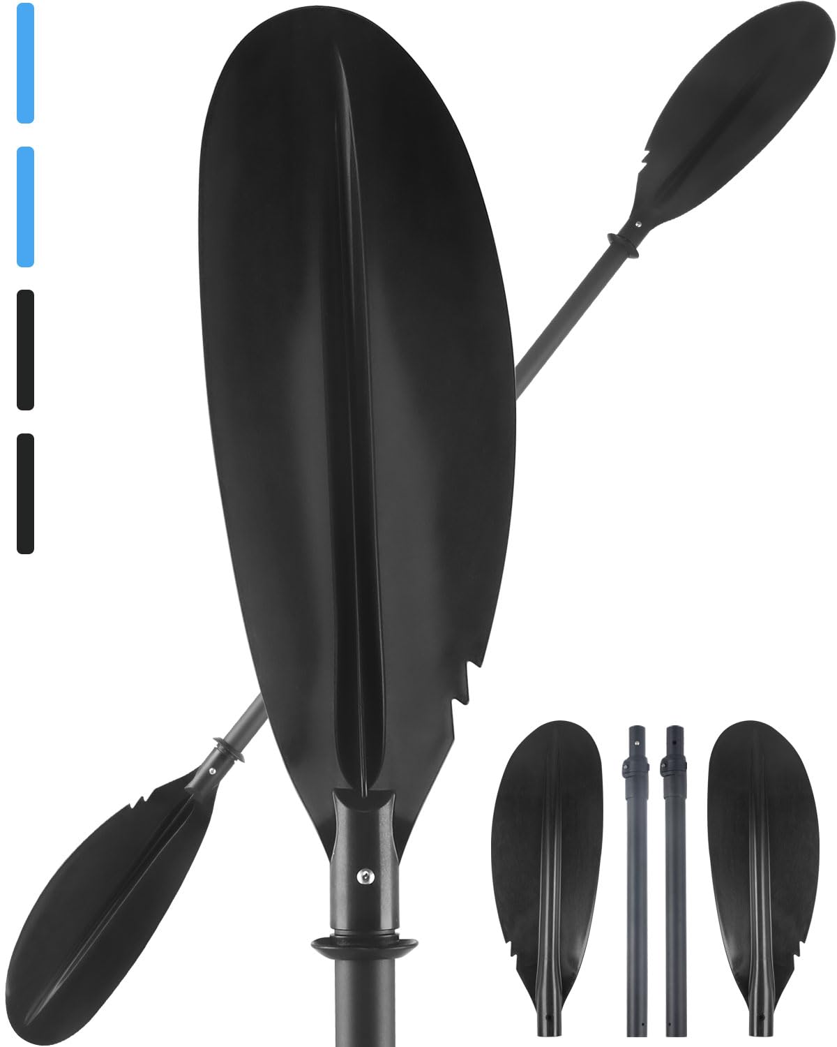 Kayak Paddles with Paddle Leash, Kayaking Oars 70in/178cm-97in/246cm Kayaking Canoeing Boating for Surfing Oar Fishing Lightweight Paddling Blades Kayak Paddles for Adults Heavy-Duty and Durable
