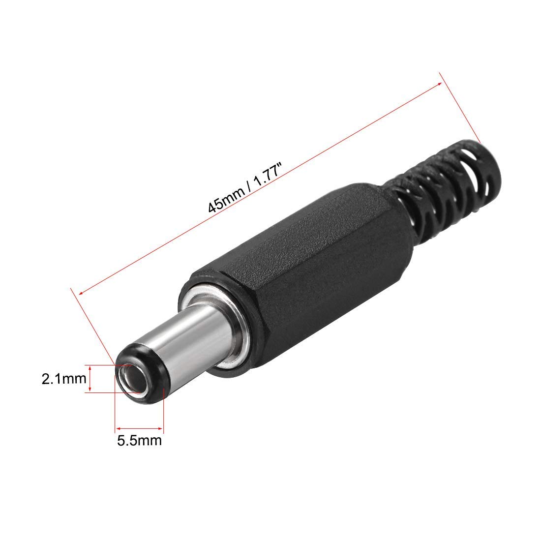 Conectores De Alimentación Macho 5.5x2.1 Mm DC – Pack De 4 Piezas